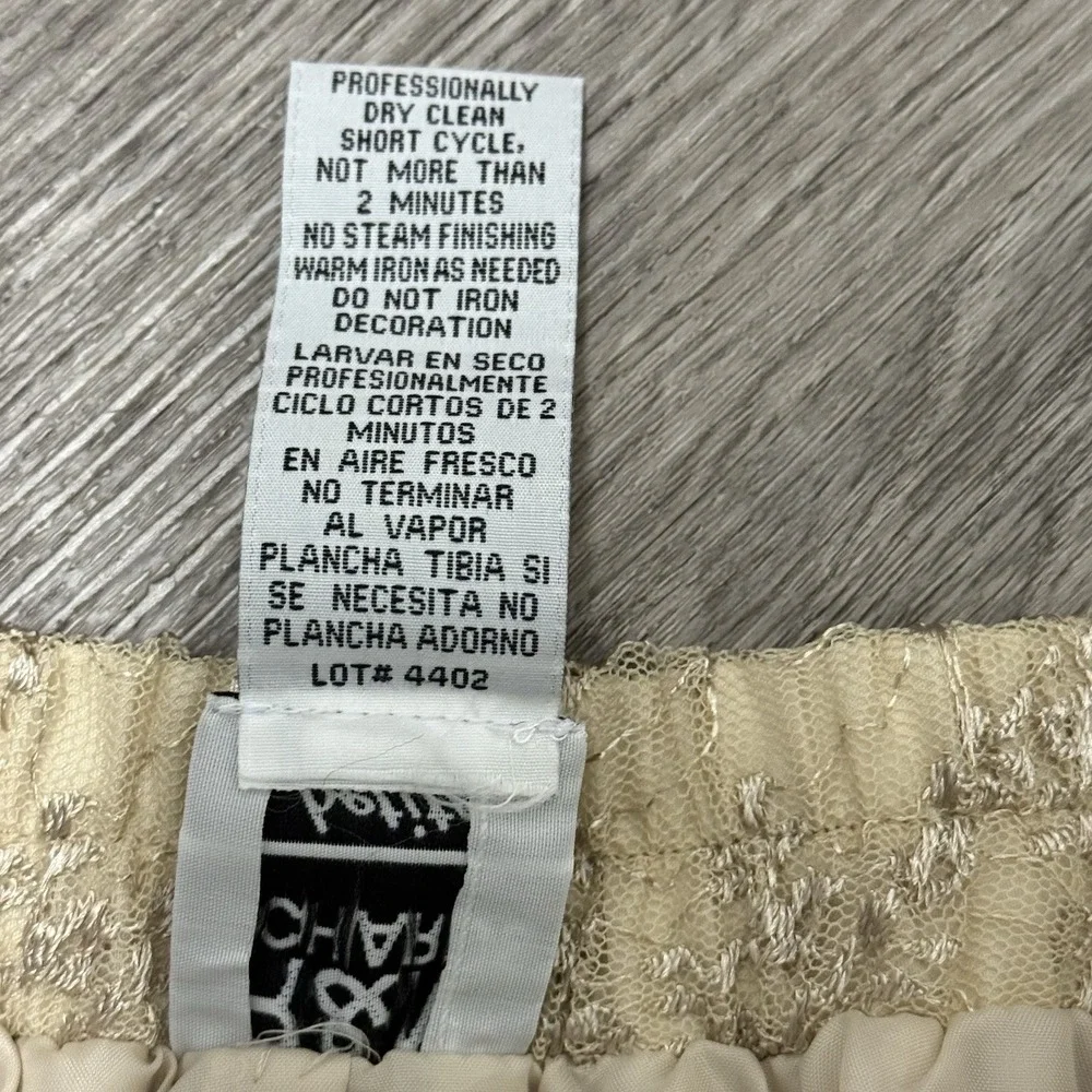R&M Richards‎ Petite Champagne Gold Floral Lace Maxi Skirt Size 16P 13375